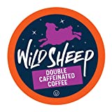 Wild Sheep High Caffeine (Double Caffeinated) Coffee Pods, Compatible with Keurig K-Cup Brewers, Extra Caffeine in Recyclable Cups, 40 Count
