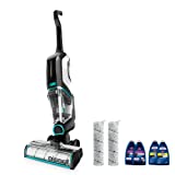 BISSELL, 2554A CrossWave Cordless Max All in One Wet-Dry Vacuum Cleaner and Mop for Hard Floors and Area Rugs, Black/Pearl White with Electric Blue Accents