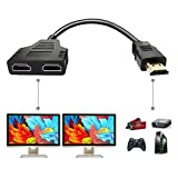 HDMI Splitter Adapter Cable - HDMI Splitter 1 in 2 Out HDMI Male to Dual HDMI Female 1 to 2 Way for HDMI HD, LED, LCD, TV, Support Two The Same TVs at The Same Time