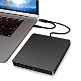 External Blu ray Drive Compatible with DVD BD Drive Portable 3D Blu ray Burner with USB3.0 and Type-C Port Suitable Bluray for Win XP/8/10/11 MacOS for MacBook PC Blu-ray Drives Black