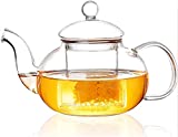 Goneby Glass Teapot with Infuser,Tea Pot Stovetop Safe Blooming and Loose Leaf Tea Maker Set (300ML)