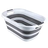 Craftend Collapsible Laundry Basket,40L 10.6gallon Plastic Pop Up Clothes Hamper For Laundry Organizer Foldable Dog Bathtub Large Carrier Big Folding Storage Containers Space Saving