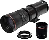 High-Power 420-1600mm f/8.3 HD Manual Telephoto Lens for Nikon D500, D600, D610, D700, D750, D800, D800e, D810, D810a, D850, D3400, D5000, D5100, D5200, D5300, D5500, D5600, D7100, D7200, D7500 DSLR