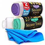 Premium Chamois Cloth for Car - 2pack + 1 Bonus Car Shammy Towel - 26”x17” - Super Absorbent Reusable Shammy Cloth for Car - Scratch-Free