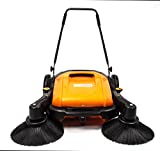 Generic Industrial Floor Sweeper with Triple Brooms, 38 inch Outdoor and Indoor Sweeper, 38,000 Square feet per Hour, 12 gal Waste Container (1)