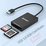 XQD Card Reader, Rocketek USB3.0 XQD/SD Card Reader Dual Slot Memory Card Reader 5Gpbs Super Speed Compatible with Sony G/M Series, Lexar 2933x/1400x USB Mark XQD Card, SD/SDHC Card for Windows/Mac OS
