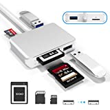 【Upgraded Version】 XQD Card Reader USB 3.0 SD(HC/XC) TF Card Reader with USB3.0x2 Fast Speed Up to 5Gbps,Compatible with Sony G&M Series XQD and TF/SD/SDHC Cards, for Windows/Mac OS