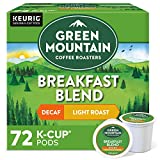 Green Mountain Coffee Roasters Breakfast Blend Decaf, Single-Serve Keurig K-Cup Pods, Light Roast Coffee, 72 Count