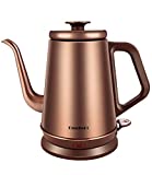 DmofwHi 1000W Gooseneck Electric Kettle (1.0L),100% Stainless Steel BPA Free Electric Tea Kettle with Auto Shut - Off Protection, Pour Over Coffee Kettle for Coffee and Tea-Copper