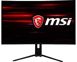 MSI 32' Full HD RGB LED Non-Glare Super Narrow Bezel 1ms 2560 x 1440 144Hz Refresh Rate Free Sync Height Adjustable Curved Gaming Monitor (Optix MAG321CQR),Black