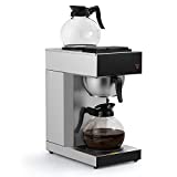 SYBO 12-Cup Commercial Drip Coffee Maker, Pour Over Coffee Maker Brewer with 2 Glass Carafes and Warmers, Stainless Steel Cafetera SF-CB-2GA