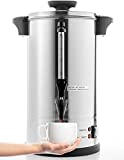 SYBO 2021 UPGRADE SR-CP-50C Commercial Grade Stainless Steel Percolate Coffee Maker Hot Water Urn for Catering, 55-Cup 8 L, Metallic