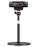 Etour Webcam Desk Mount Stand with 360° Ballhead, Heavy Base Height Adjustable Compatible with Logitech Webcam C920 C922 Brio 4K, and Other Webcam with 1/4' Thread for Live Streaming/Video Calling