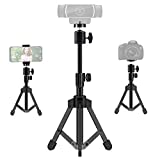 Webcam Tripod Stand Extendable Desktops Tripod for Camera/Phone/Webcam, Desk Tripod Mount Holder Compatible with Logitech Stream Webcam C925e C922x C922 C930e C930 C920 C615 /Camera/iPhone/Ring Light