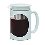 Primula Burke Deluxe Cold Brew Iced Coffee Maker, Comfort Grip Handle, Durable Glass Carafe, Removable Mesh Filter, Perfect 6 Cup Size, Dishwasher Safe, 1.6 qt, Aqua