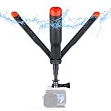YALLSAME Waterproof Floating Selfie Stick for GoPro Hero 10 9 8 7 6 5 4 Max Session, AKASO, SJCAM, DJI OSMO Action 2 1 Camera, 4 in 1 Used as Underwater Telescoping Monopod Pole Hand Grip Tripod Stand