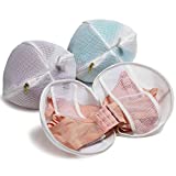 TENRAI Set of 3 (3 Medium Bra Bags, Fits A-D Cup, Delicates Laundry Bags, Bra Fine Mesh Wash Bag, Use YKK Zipper, Protect Best Bra or Underware in The Washer, （0 Fluorescent Agent, White, CQS）