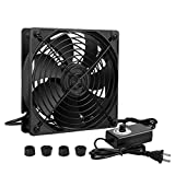 Qirssyn 120mm AC Powered Fan Variable Speed Controller, Strong Airflow AC 110V to 220V for Receiver LED Lights Amplifier Biltong Box Xbox DVR Playstation Component Cooling