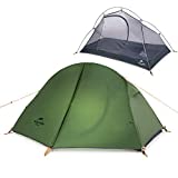 Naturehike Backpacking Camping Tent 1 Person Ultralight Waterproof Compact Portable Lightweight for Outdoor Hiking Cycling Bikepacking, 3-4 Season, Easy Setup, Anti-UV, Large Size with Footprint