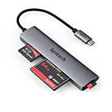 USB C Card Reader, Syntech 3- in-1 Thunderbolt 3 Memory Card Reader Hub for CF, SD/SDHC, TF/Micro SD Compatible with MacBook Pro,iPad Pro 2020, iPad Air 4, Galaxy S20/S10 and More, Space Grey