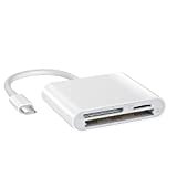 CF SD Card Reader USB C Compact Flash Card Reader 3-Slot Memory Card Reader for Type c Device Supports Micro SD Memory Card Compatible with MacBook Pro/Air M1 iPad Pro Android Galaxy S20 S21U(White)