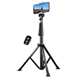 UBeesize 51' Extendable Tripod Stand with Bluetooth Remote for iPhone Android Phone, Heavy Duty Aluminum, Lightweight, Load Capacity: 1 Kg