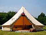 CACKOK Canvas Bell Tent with Stove Jack,Waterproof Yurt Tent, Glamping Tent Family Camping Use,Luxury Canvas Tent for Party,Hunting,Hiking. 4 Season Outdoor Camping Tent