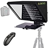 ILOKNZI Aluminum Lifting Teleprompter for Tablets with 12 inch 70/30 Tempered Optical Glass & Remote Control, Suitable for TIK Tok Studio Make Videos Studio Make Videos and Live