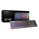EVGA Z12 RGB Gaming Keyboard, RGB Backlit LED, 5 Programmable Macro Keys, Dedicated Media Keys, Water Resistant, 834-W0-12US-KR