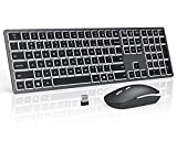 seenda Wireless Backlit Keyboard and Mouse Combo, 2.4G USB Silent Keyboard and Mouse Rechargeable Full-Size Ultra Slim Keyboard & Mouse Set for Windows PC Computer, Laptop, Desktop