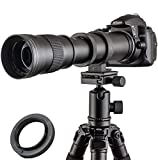 JINTU 420-800mm f/8.3 HD Manual Focus Telephoto Zoom Lens for Nikon SLR Digital Camera Lenses D5600 D5500 D5300 D5200 D5100 D3500 D3400 D3300 D3100 D3200 D7500 D7200 D7000 D7100 D750 D90 D850 + Bag