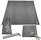 Wise Owl Outfitters Camping Tarp Waterproof - Tent Tarp for Under Tent - Camping Gear Must Haves w/ Easy Set Up Including Tent Stakes and Carry Bag - Medium Grey