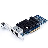 10Gb PCI-E NIC Network Card, Dual Copper RJ45 Port, with Intel X540-BT2 Controller, PCI Express Ethernet LAN Adapter Support Windows Server/Windows/Linux/ESX, Compare to Intel X540-T2