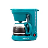 Holstein Housewares - 5-Cup Compact Coffee Maker, Teal - Convenient and User Friendly with Auto Pause and Serve Functions,HH-0914701E