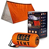 Life Tent Emergency Survival Shelter – 2 Person Emergency Tent – Use As Survival Tent, Emergency Shelter, Tube Tent, Survival Tarp - Includes Survival Whistle & Paracord (Orange)