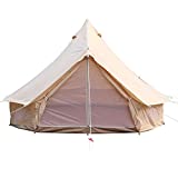 Happybuy Yurt Tent 19.7ft /6m Cotton Canvas Tent with Wall Stove Jacket Glamping Tent Waterproof Bell Tent for Family Camping Outdoor Hunting in 4 Seasons