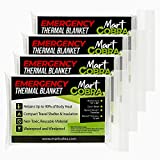 Emergency Blankets for Survival Gear and Equipment x4, Space Blanket, Mylar Blankets, Thermal Blanket, Foil Blanket Emergency Shelter, Emergency Preparedness Items, Camping Blanket Emergency Supplies