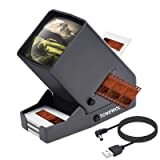 Slide and Film Viewer, LED Lighted Illuminated 3X Magnification Viewing, 35mm Slides and Positive&Negatives Film, USB Powered or Battery Operation (Battery Not Included)