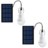 Solar Light Bulbs, Portable Outdoor 130LM Solar Powered LED Light Bulb with 800mAh Rechargeable Battery for Chicken Coop Camping Hiking Tent Shed Patio Garden Barn (2Pack)