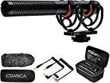 Shotgun Microphone, Comica CVM-VM20 Professional Super Cardioid Video Microphone with Shock Mount, Camera Microphone Kit for Smartphone/DSLR Camera/Camcorder, Perfect for Interview/Video Recording