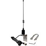 HYS VHF Band Amateur 156-163Mhz Low-Profile Marine Antenna with Stainless Steel L-Bracket Hole & W/16.4ft(5m) RG-58 Coax Cable for Standard Horizon Icom Cobra Uniden VHF Marine Radios
