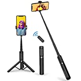 ATUMTEK Bluetooth Selfie Stick Tripod, Extendable 3 in 1 Aluminum Selfie Stick with Wireless Remote and Tripod Stand 270 Rotation for iPhone 12/11 Pro/XS Max/XS/XR/X/8/7, Samsung and Smartphone Black