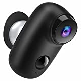 Wireless Rechargeable Battery Powered Security Camera Outdoor, 1080P 2.4G WiFi IP Camera with Night Vision, Motion Detection and 2-Way Audio, IP65 Waterproof Outdoor/Indoor ,Cloud Service- Black