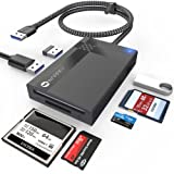 SD Card Reader 7 in 1, WARRKY Multi-Card Reader Hub for 3 USB 3.0, 4 Memory Cards [Fast, Simultaneous, Versatile] for Micro SD, TF, SDHC, SDXC, MMC, Micro SDXC, Micro SDHC, MS, UHS-I, CF, CFI
