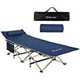Slendor Camping Cot for Adults,500lbs Cot for Camping Portable Folding Camp Cots,Sleeping Cots for Camp Bed Office Outdoor Tent Beach with Pillow Carry Bag,1200D Double Layer Oxford