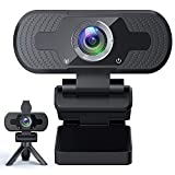 Webcam, HD Webcam 1080P with Privacy Shutter and Tripod Stand, Streaming Web Camera with Microphone, 110-Degree Wide Angle USB Computer Camera for PC Laptop Desktop Conferencing Gaming Calling Zoom