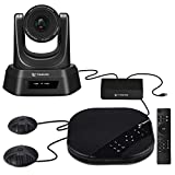 TONGVEO 10X PTZ Video Conference Camera System with Microphone and Speaker, HD 1080P USB Conferencing System with Speakerphone & 2 Mics for Business Meeting Education Church Livestream