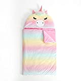Heritage Kids Figural Unicorn Soft Plush Hooded Sleeping Bag,30”W x 54”L