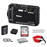 Nikon COOLPIX W300 Rugged Waterproof Underwater Digital Camera Bundle with 32GB Memory Card + Floating Strap + More (Black) 26523