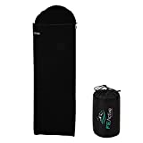 FE Active Sleeping Bag Fleece Liner - Sleeping Bag Liner with Drawstring Hood & Dual Slider Zipper Cold Weather Camping Blanket Sleeping Sack for Camping Bed Travel Gear | Designed in California, USA